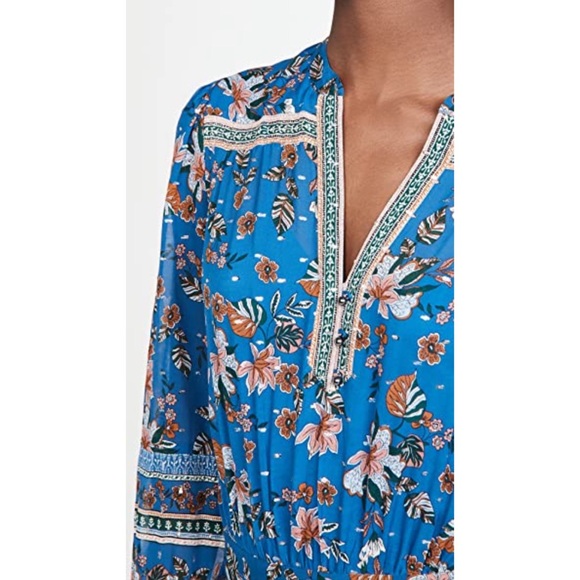 NWT VERONICA BEARD Sama Tiered Floral-print Fil Coupé Silk Georgette Maxi Dress - Picture 14 of 15